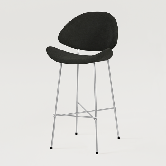 Bar stool Cheri Bar Trend Chrome High - Black