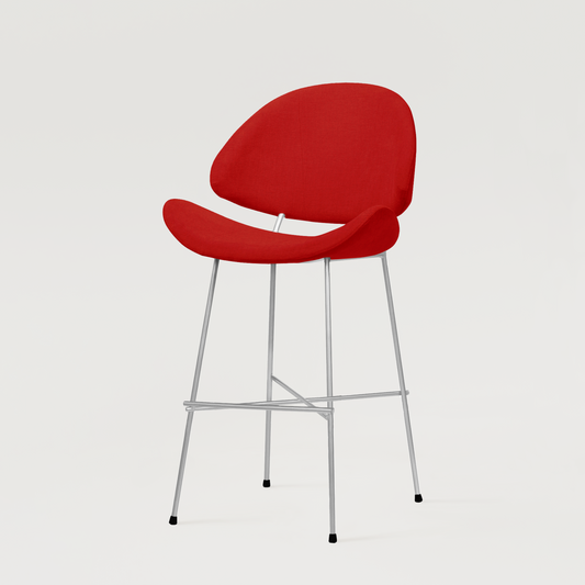 Bar stool Cheri Bar Trend Chrome Low - Red
